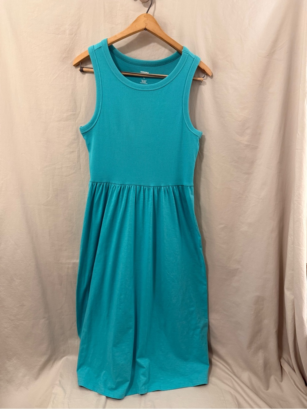 Sonoma Bright Turquoise Ribbed Tank Top